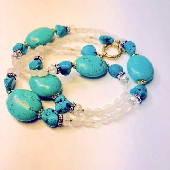 Moonstone Turquoise Beads Necklace - Picture 6 of 6